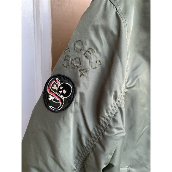 Superdry Mens MA-1 Bomber Jacket Full Zip Olive green - Picture 10 of 13